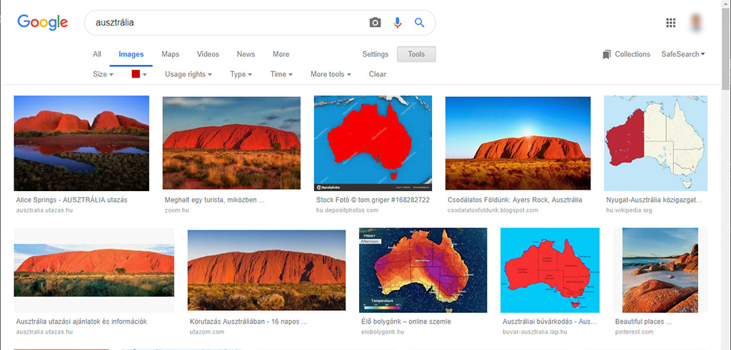 Google képkeresés - tipp adott színű képek keresésére