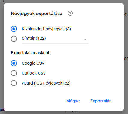 Gmail körlevél címzettek exportálása