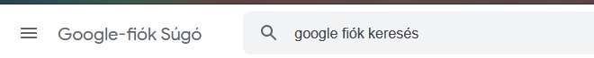 Keresés a Google fiókban