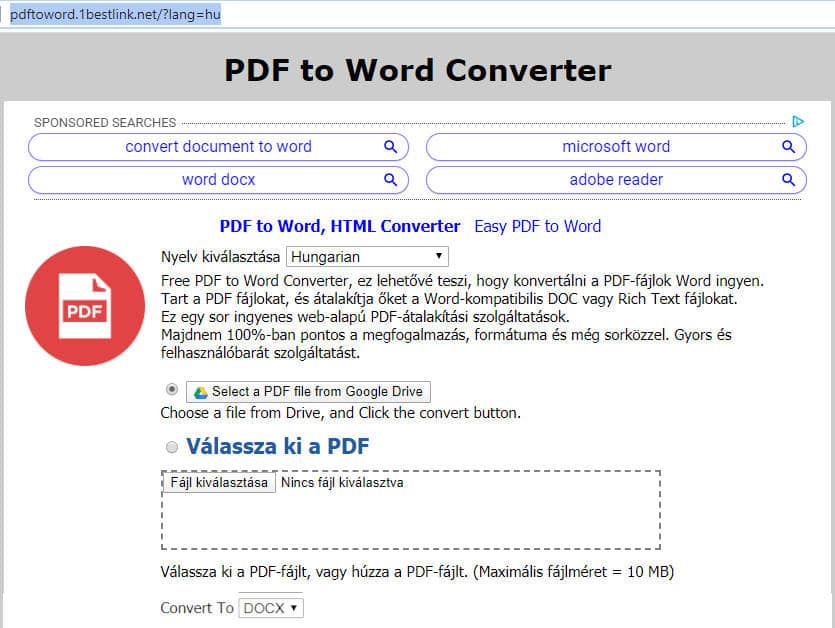 pdf konvertálás Word-ben történő szerkesztéshez