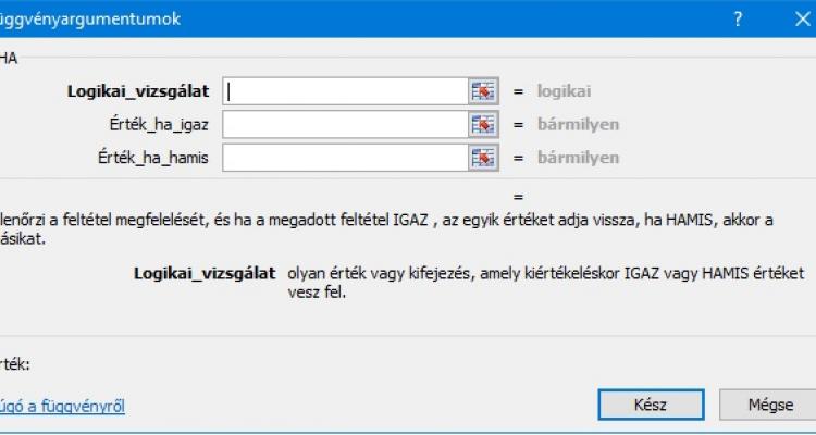 HA() függvény Excel