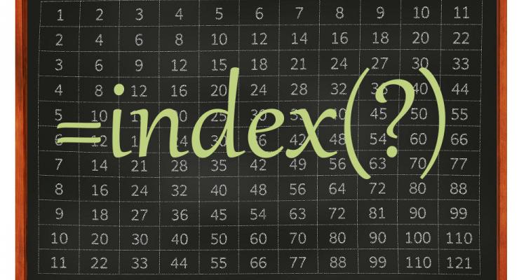 Excel index() függvény