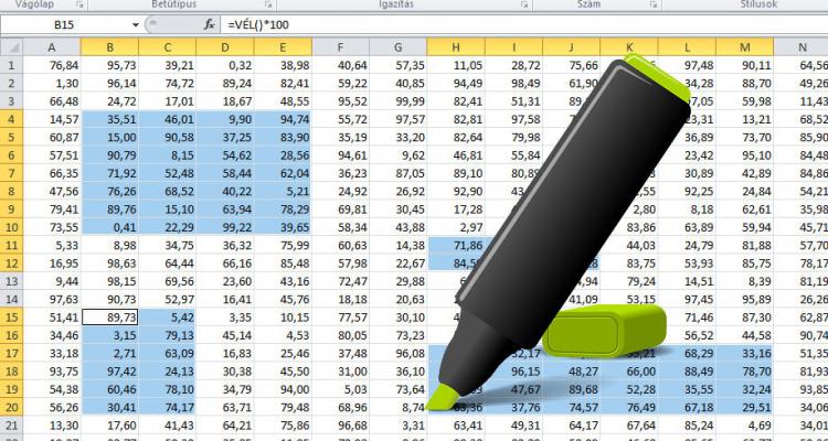 Excel tartomány kijelölések - egy-, és több tartomány kijelölése