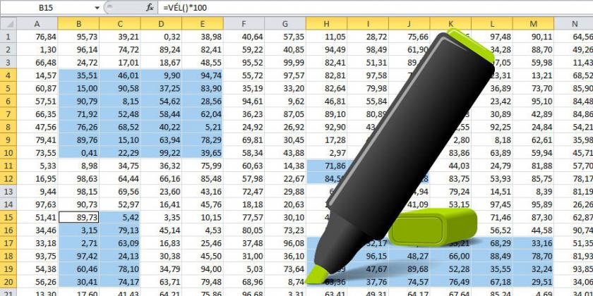 Excel tartomány kijelölések Excel tartomány kijelölések