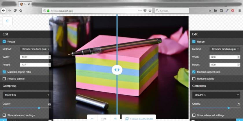 Fotó manipulációs Google .app - Squoosh.app Fotó manipulációs Google .app - Squoosh.app